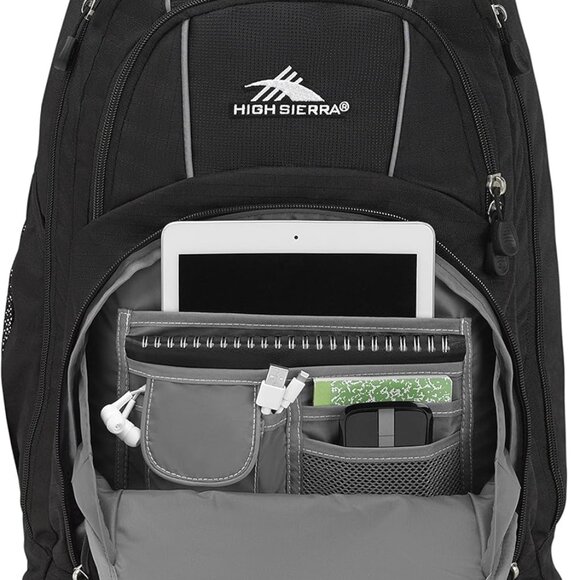 High Sierra Powerglide Wheeled Rolling Backpack Large, Black - Picture 4 of 5